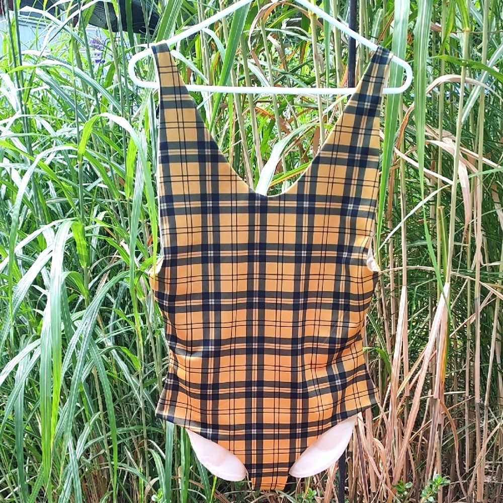 Londre Minimalist Plaid One-Piece Swimsuit